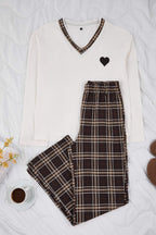 Trendyolmilla Bordo %100 Pamuklu Kalpli Ekoseli Örme Pijama Takımı THMAW26PT00063