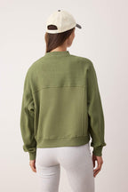 Trendyolmilla Mürdüm Premium Oversize/Geniş Kalıp Dik Yaka Kalın İçi Polarlı Örme Sweatshirt TWOAW26SW00205