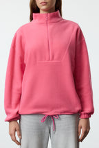 Trendyolmilla Açık Mavi  Fermuarlı Dik Yaka Polar Regular/Normal Kesim Örme Sweatshirt TWOAW21SW0758