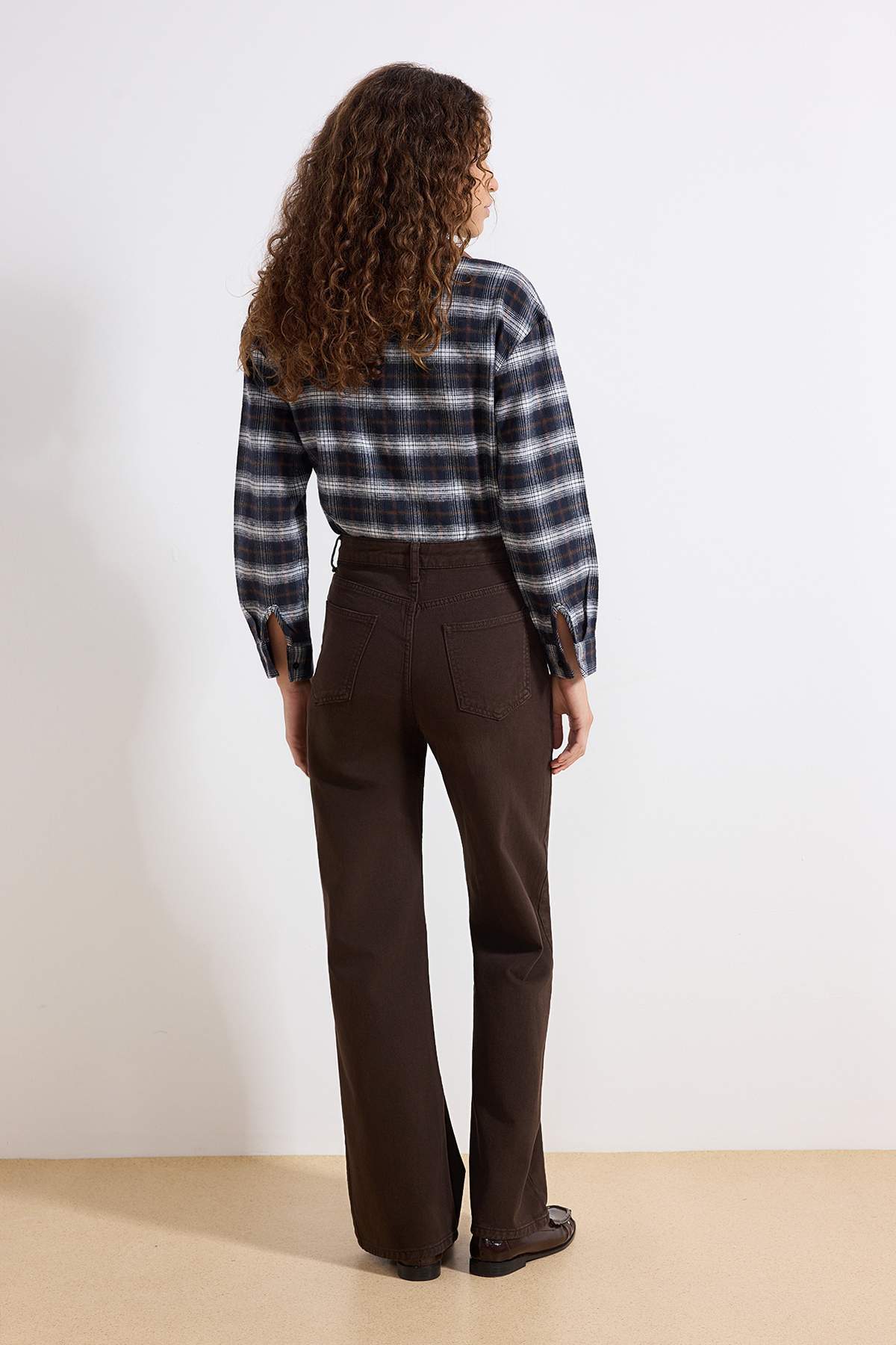 Trendyolmilla Kahverengi  Yüksek Bel Wide Leg Jeans TWOAW24JE00274