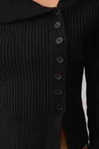 Trendyolmilla Siyah Merserize Görünümlü Premium İplik/Özel İplik Fitted/Vücudu Saran Triko Hırka TWOAW25HI00254
