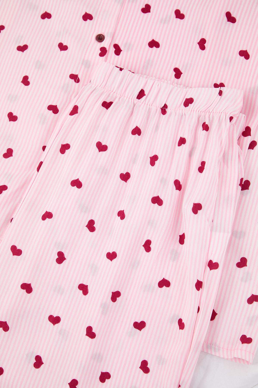 Trendyolmilla Pembe Çizgili Viskon Dokuma Pijama Takımı THMAW26PT00106