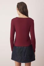 Trendyolmilla Siyah Premium Yumuşak Kumaşlı V Yaka Fitted/Vücuda Oturan Esnek Örme Bluz TWOAW24BZ00050