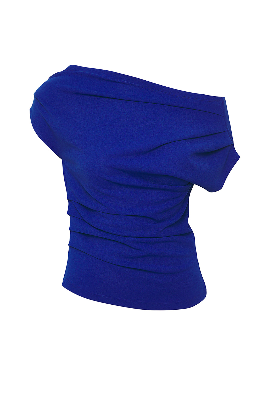 Trendyolmilla Kırmızı Büzgü/Drape Detaylı Dökümlü Asimetrik Yaka Örme Bluz TWOSS25BZ00024