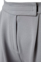 Trendyolmilla Yunus Gri Cırt Cırt Kapamalı Yüksek Bel Pileli Wide Leg/Geniş Kesim Örme Pantolon TWOAW24PL00177