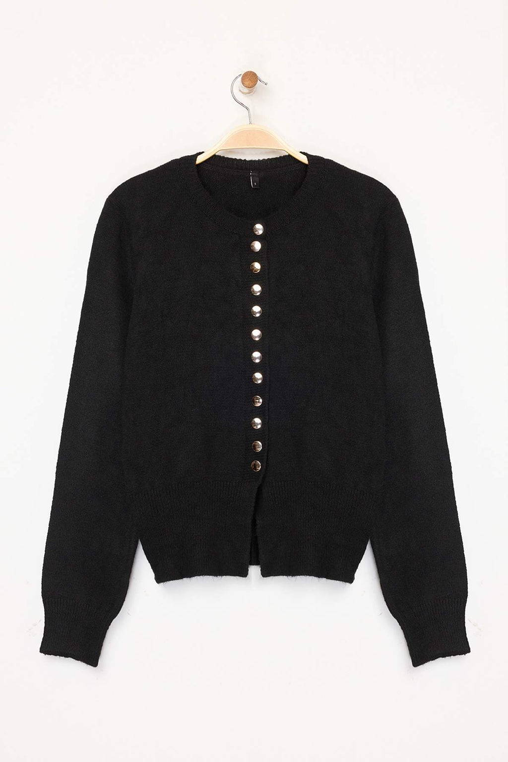 Trendyolmilla Ekru Basic Düğmeli Ceket Görünümlü Yumuşak Dokulu Triko Hırka TWOAW25HI00164