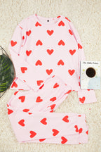 Trendyolmilla Kadın Mini Me/Anne Kız Pembe %100 Pamuklu Kalpli Örme Pijama Takımı THMAW21PT0566