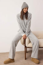 Trendyolmilla Bej Melanj Çift Katlı Kışlık Yumoş Örme Pijama Takımı THMAW26PT00154