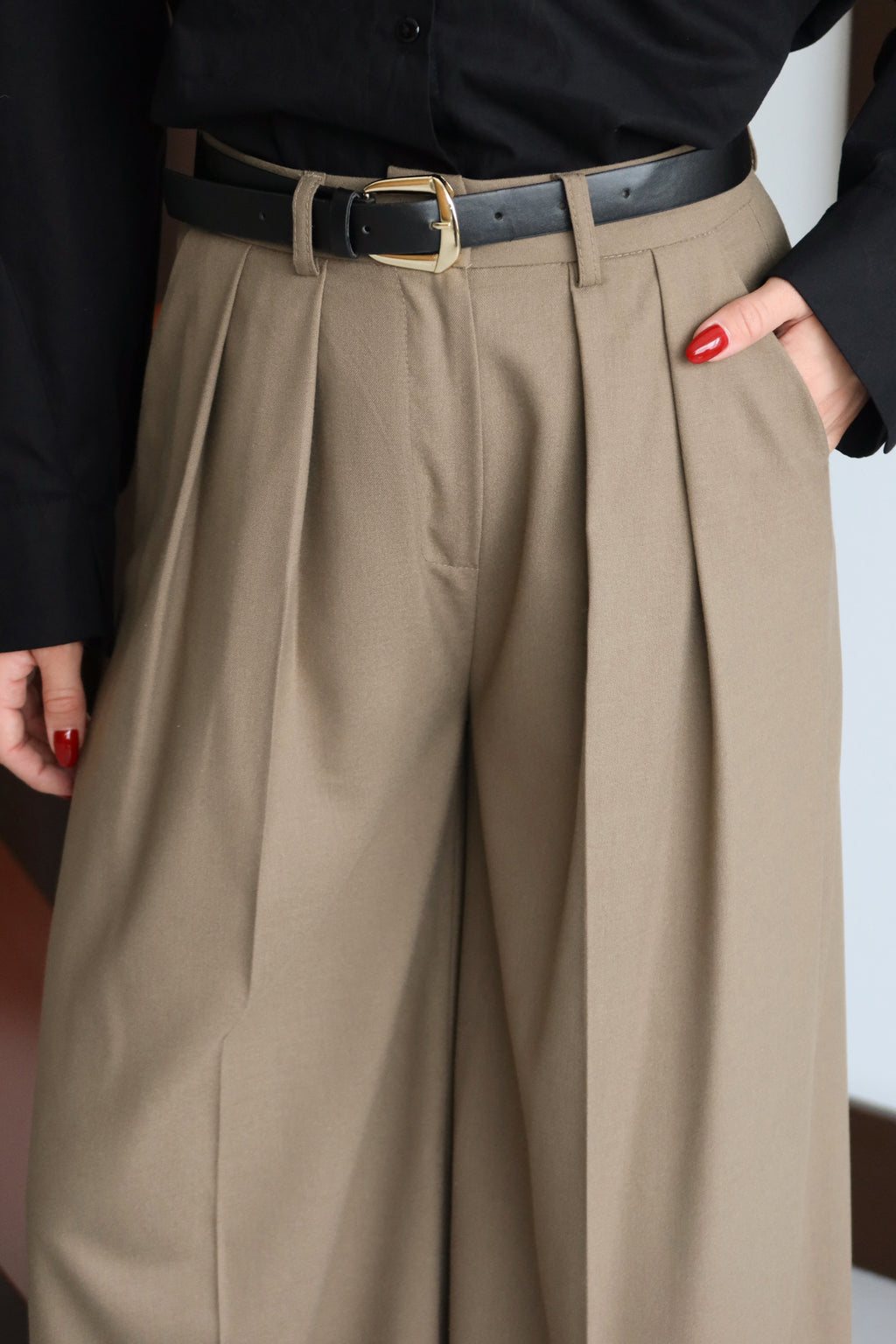 Vizon Kemerli Geniş Paça Pantolon TWOAW26PL00135