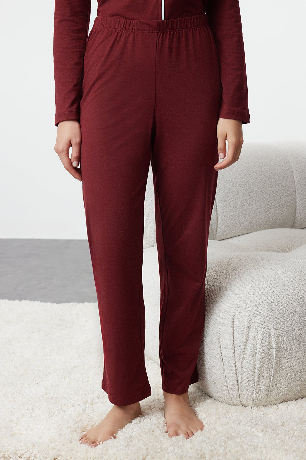 Trendyolmilla Siyah Pamuklu Panda Baskılı Gömlek-Pantolon Örme Pijama Takımı THMAW21PT0245