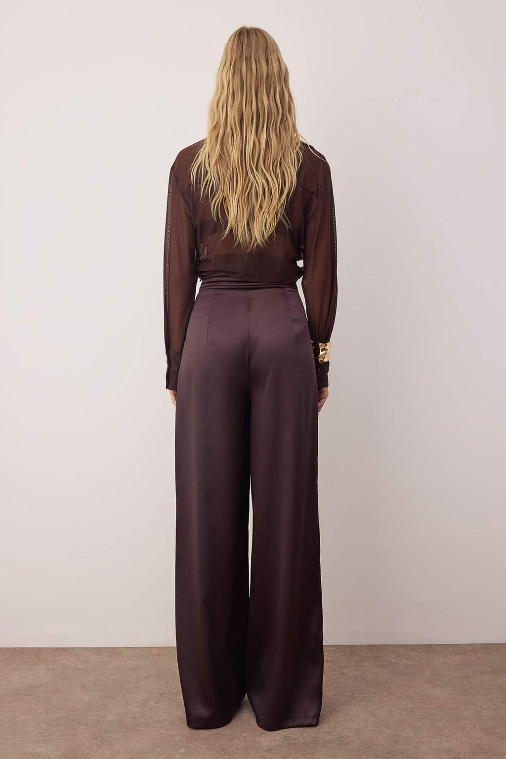 Trendyolmilla Siyah Düz Dokuma Saten Şık/Gece Pantolon TPRSS23PL00001