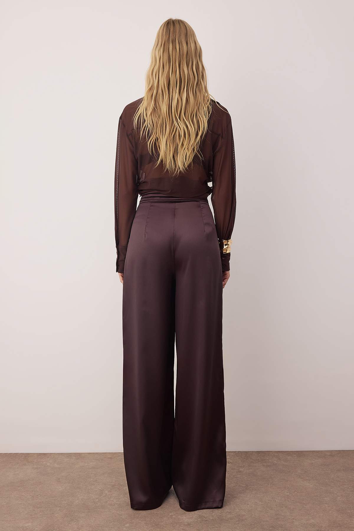 Trendyolmilla Siyah Düz Dokuma Saten Şık/Gece Pantolon TPRSS23PL00001