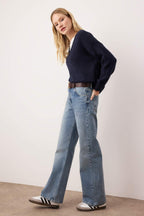 Trendyolmilla Açık Mavi Premium Yüksek Bel Wide Leg Jeans TWOSS25JE00089