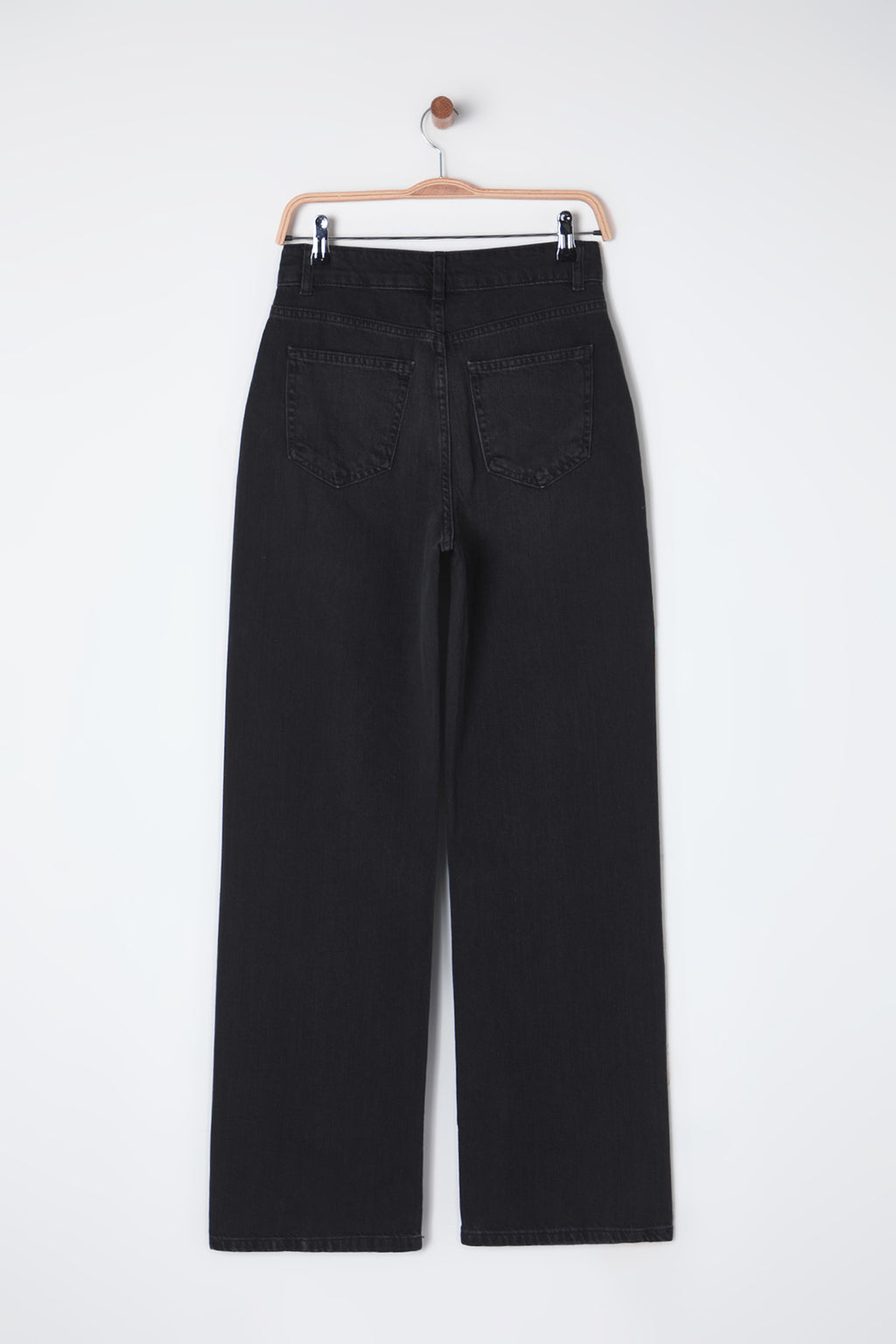 Siyah Yüksek Bel Wide Leg Geniş Paça %100 Pamuk Non-Stretch Jeans TWOSS25JE00060