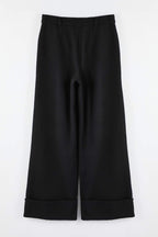 Trendyolmilla Siyah Wide Leg/Geniş Paça Yüksek Bel Dokuma  Pantolon TWOAW23PL00302