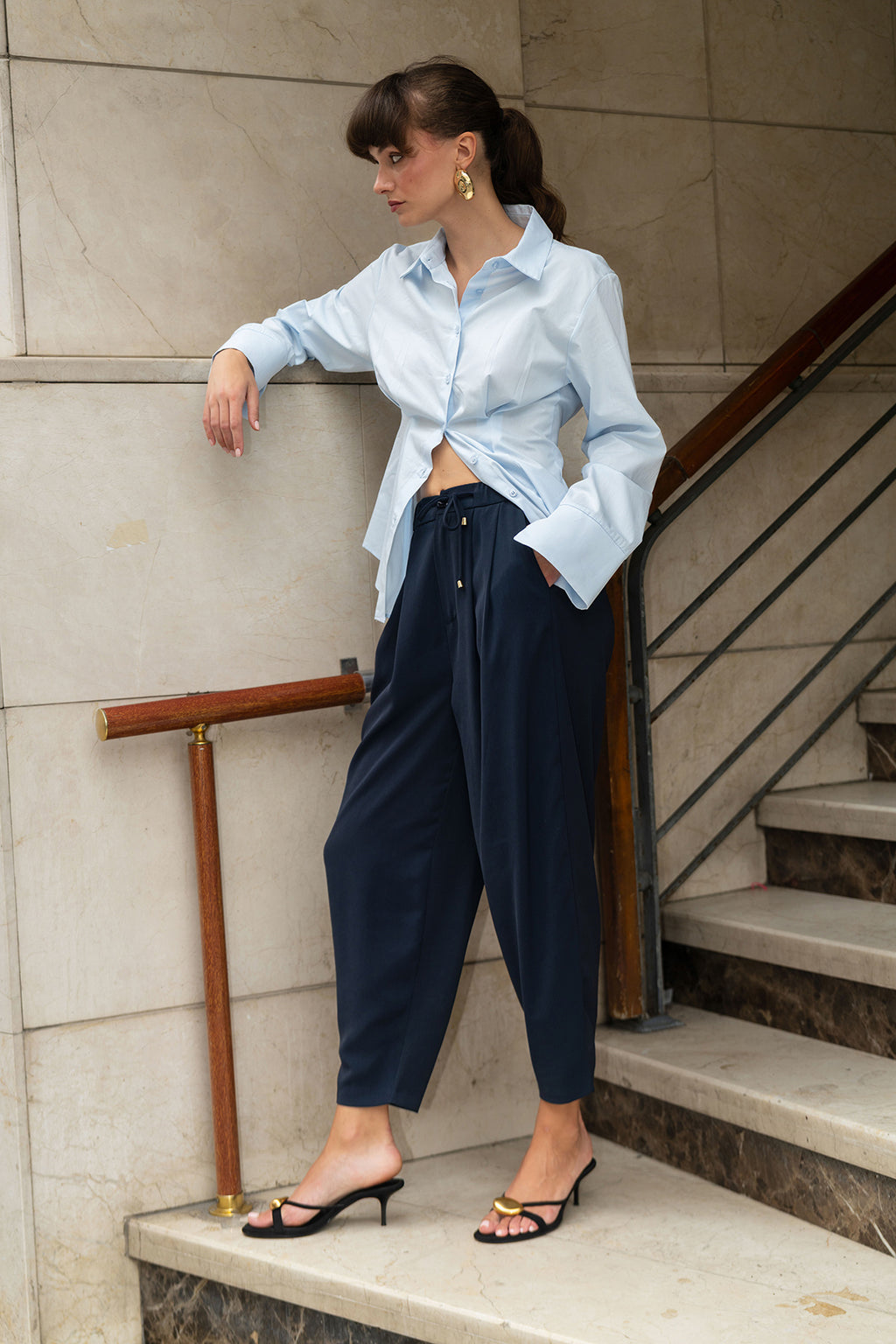 Trendyolmilla Mürdüm Şalvar/Harem Bağcıklı Pantolon TWOSS25PL00126