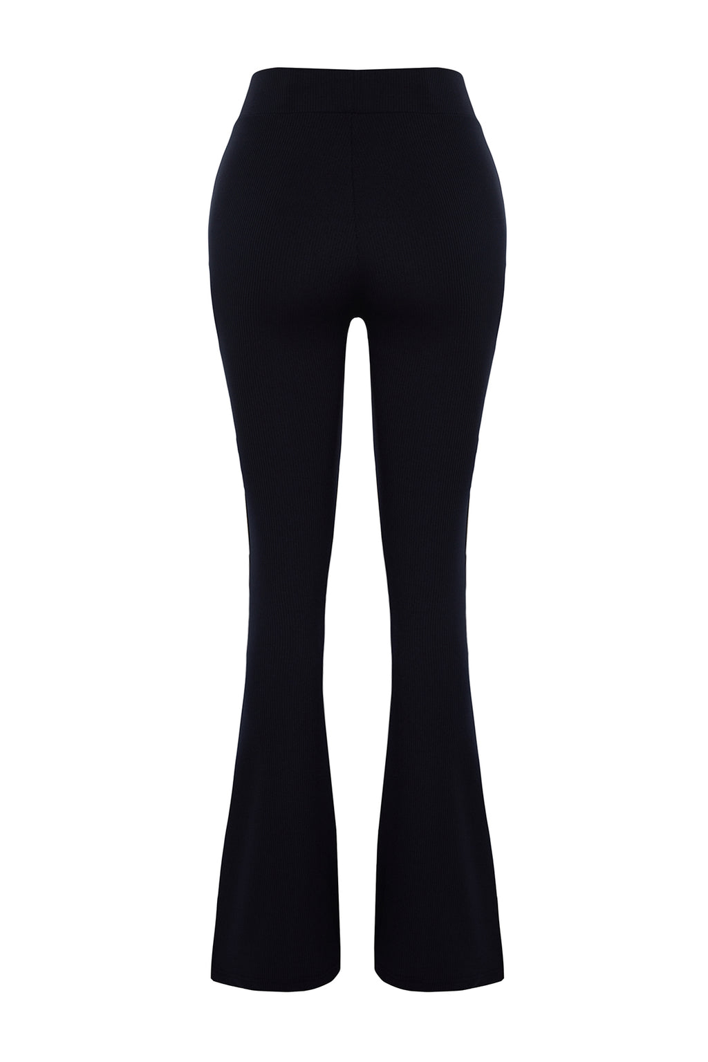 Trendyolmilla Antrasit Fitilli Flare/İspanyol Paça Yüksek Bel Esnek Örme Tayt Pantolon TWOSS23PL00135