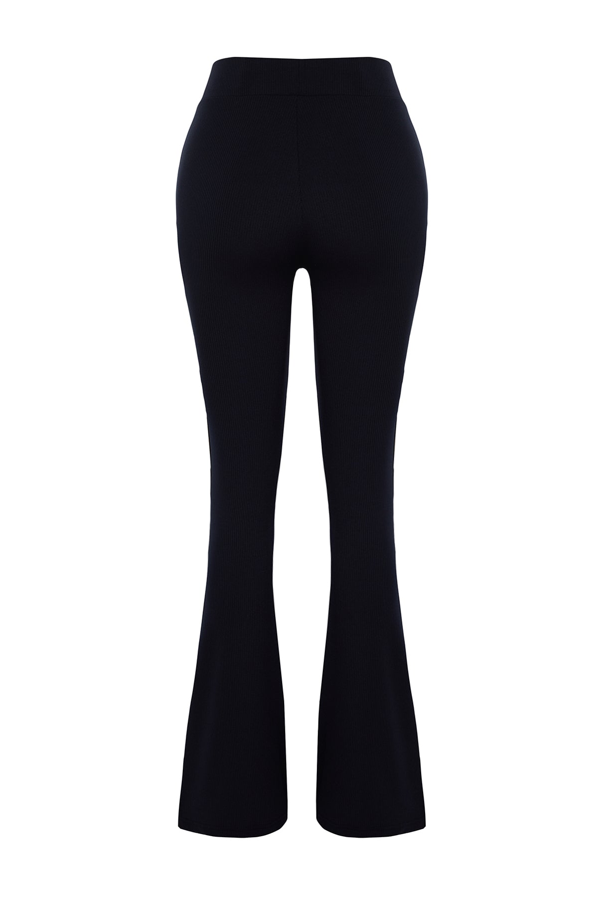 Trendyolmilla Antrasit Fitilli Flare/İspanyol Paça Yüksek Bel Esnek Örme Tayt Pantolon TWOSS23PL00135