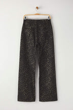 Çok Renkli Leopar Desenli Yüksek Bel Wide Leg Geniş Paça Jeans TWOAW26JE00154