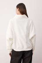 Trendyolmilla Ekru Regular/Normal Kalıp Polar Fermuarlı Cep Detaylı Kalın Örme Sweatshirt TWOAW26SW00009