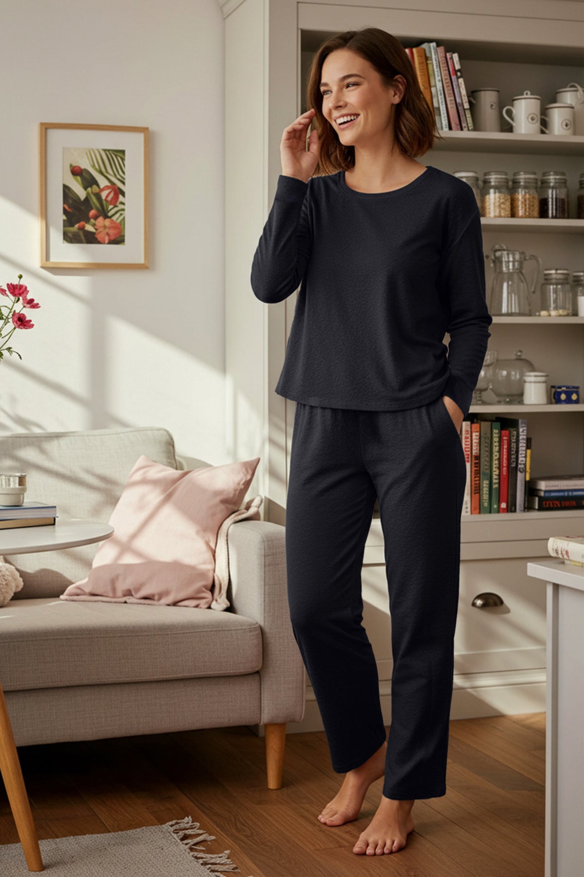 Trendyolmilla Koyu Yeşil Fitilli Örme Pijama Takımı THMAW21PT0009