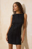 Siyah Bodycon Kayık Yaka Kolsuz Mini Dokulu Örme Elbise TWOSS26EL00009