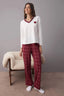 Trendyolmilla Bordo %100 Pamuklu Kalpli Ekoseli Örme Pijama Takımı THMAW26PT00063