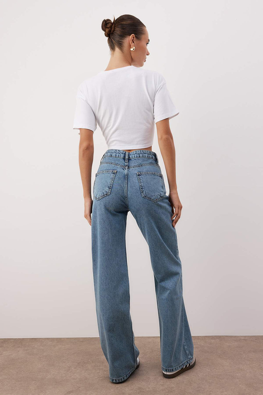 Mavi Kemerli Yüksek Bel Wide Leg Jeans TWOAW26JE00274