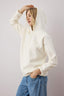 Trendyolmilla Ekru Kapüşonlu Kalın İçi Polarlı Örme Sweatshirt TWOAW26SW00129