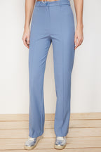 Trendyolmilla Vizon Straight/Düz Kesim Yüksek Bel Nervür Dikişli Dokuma Pantolon TWOSS21PL0093