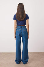 Trendyolmilla Yağ Yeşili Bel Detaylı Yüksek Bel Wide Leg Pantolon TWOAW25JE00039