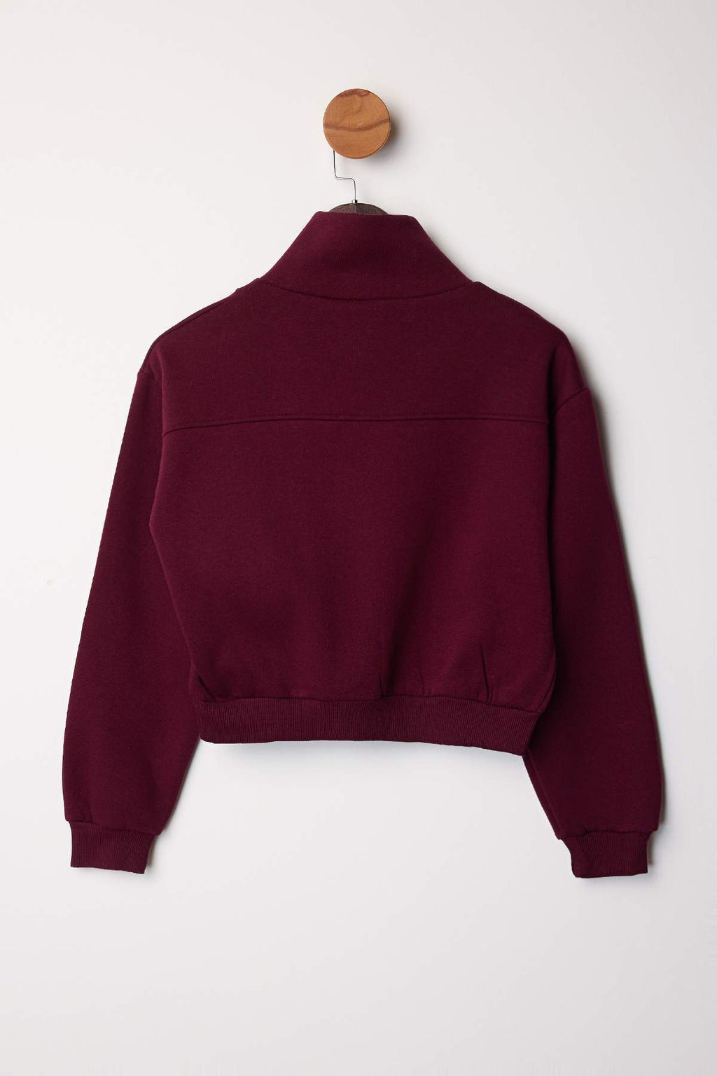 Trendyolmilla Siyah Kalın İçi Polarlı Dik Yaka Yarım Pat Fermuarı Crop Örme Sweatshirt TWOAW26SW00233