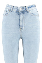 Trendyolmilla More Sustainable Koyu Mavi Yüksek Bel Orta Esnek Flare İspanyol Paça Jeans TWOSS23JE00063