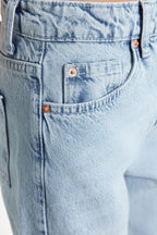 Trendyolmilla Lacivert Yüksek Bel Wide Leg Geniş Paça %100 Pamuk Non-Stretch Jeans TWOSS22JE0242