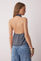 Trendyolmilla Siyah-Beyaz Animal Zebra Desenli Saten Degaje Party Bluz TPRAW26BZ00003