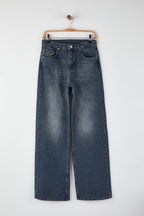 Trendyolmilla Koyu Mavi Yüksek Bel Geniş Paça Wide Leg Jeans TWOAW26JE00119