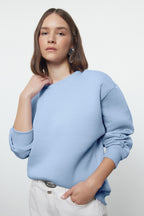 Trendyolmilla Fuşya Kalın İçi Polarlı Regular/Normal Kalıp Bisiklet Yaka Basic Örme Sweatshirt TWOAW24SW00101