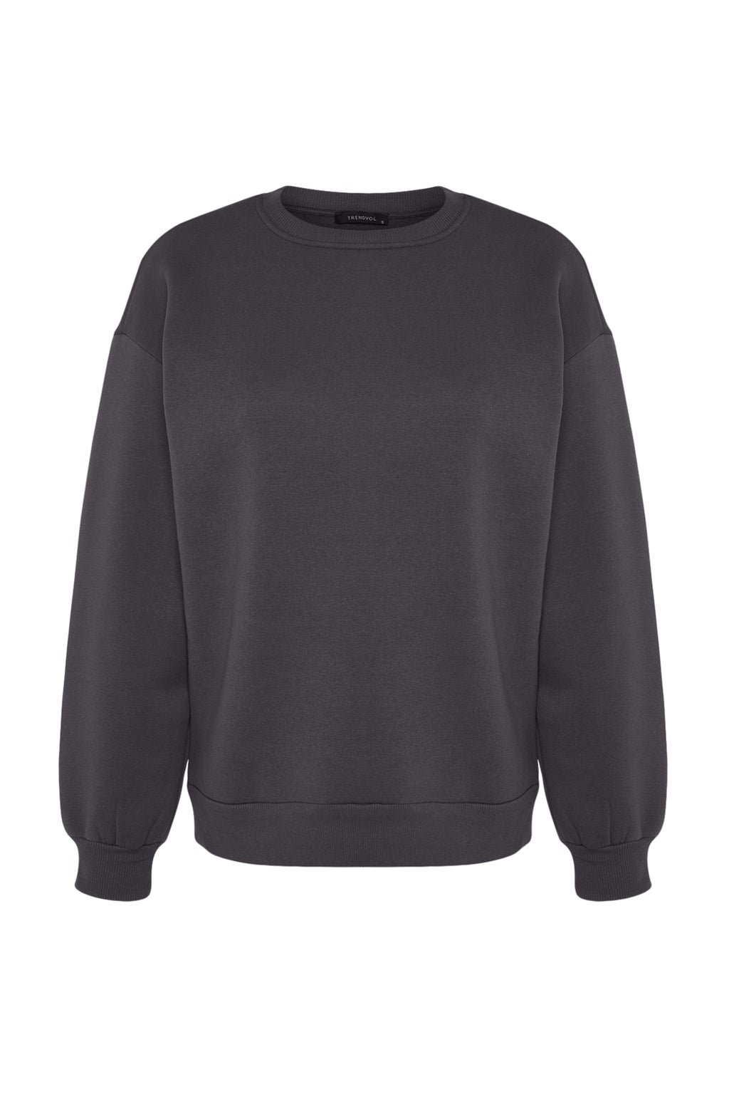 Trendyolmilla Gül Kurusu Oversize/Rahat Kesim Bisiklet Yaka Kalın/İçi polarlı Örme Sweatshirt TWOAW24SW00102