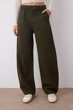Trendyolmilla Siyah Barrel Kalıp %100 Pamuk Gabardin Pantolon TWOAW26PL00084