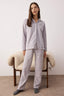 Gri Galaksi Desenli Kışlık Polar Örme Pijama Takımı THMAW26PT00190