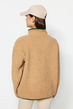 Trendyolmilla Beyaz Peluş Örme Spor Sweatshirt THMAW23SW00021