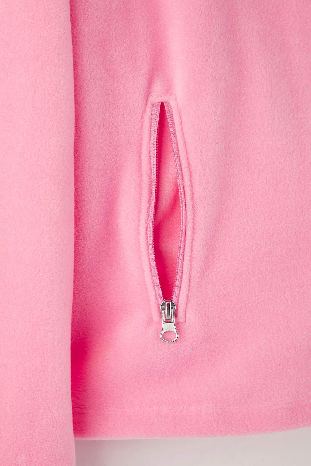 Trendyolmilla Pembe Polar Düz Dik Yaka Cepli Fermuarlı Regular/Normal Kesim Örme Sweatshirt TWOAW26SW00005