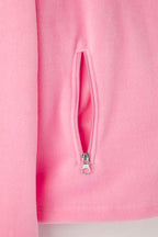 Trendyolmilla Pembe Polar Düz Dik Yaka Cepli Fermuarlı Regular/Normal Kesim Örme Sweatshirt TWOAW26SW00005