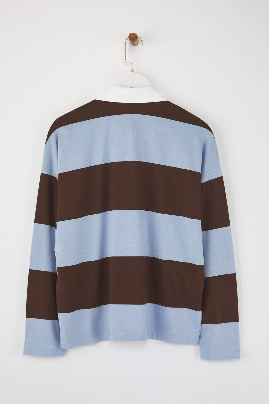 Trendyolmilla Bordo Çizgili Polo Yaka Oversize/Geniş Kalıp Örme Sweatshirt TWOAW26SW00051