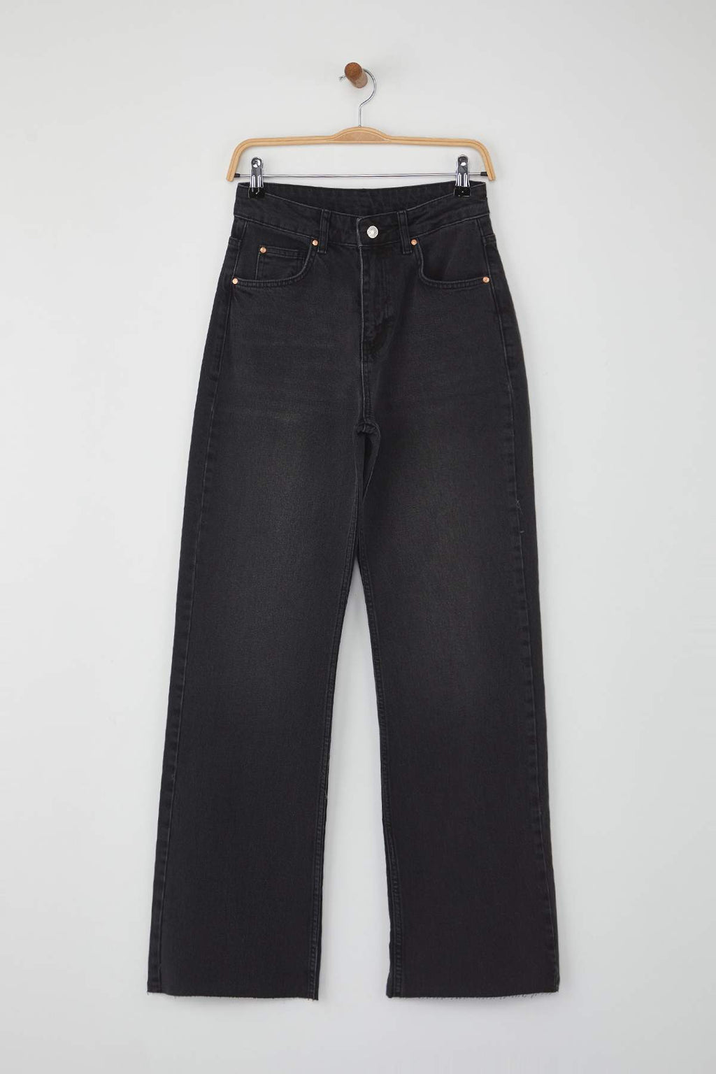 Trendyolmilla Koyu Mavi Yüksek Bel Comfort Paçası Kesikli Wide Leg Palazzo Jeans TWOAW26JE00081