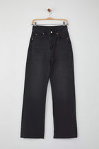 Trendyolmilla Koyu Mavi Yüksek Bel Comfort Paçası Kesikli Wide Leg Palazzo Jeans TWOAW26JE00081