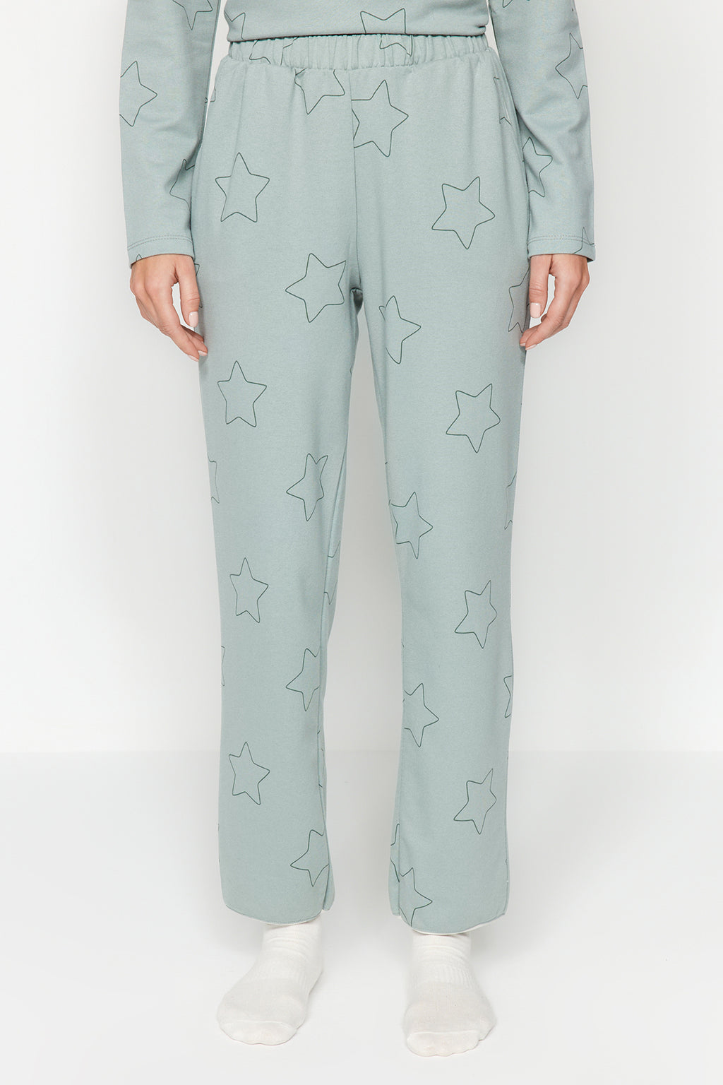 Mint %100 Pamuklu Yıldızlı Örme Pijama Takımı THMAW24PT00234