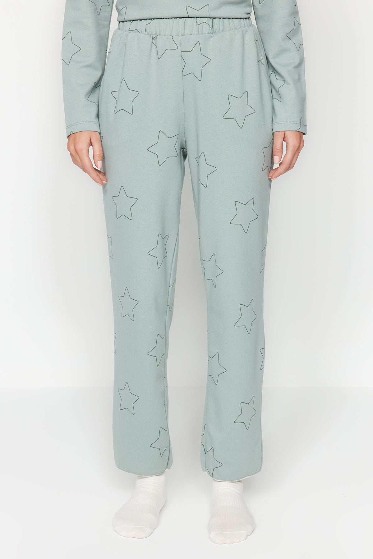 Mint %100 Pamuklu Yıldızlı Örme Pijama Takımı THMAW24PT00234
