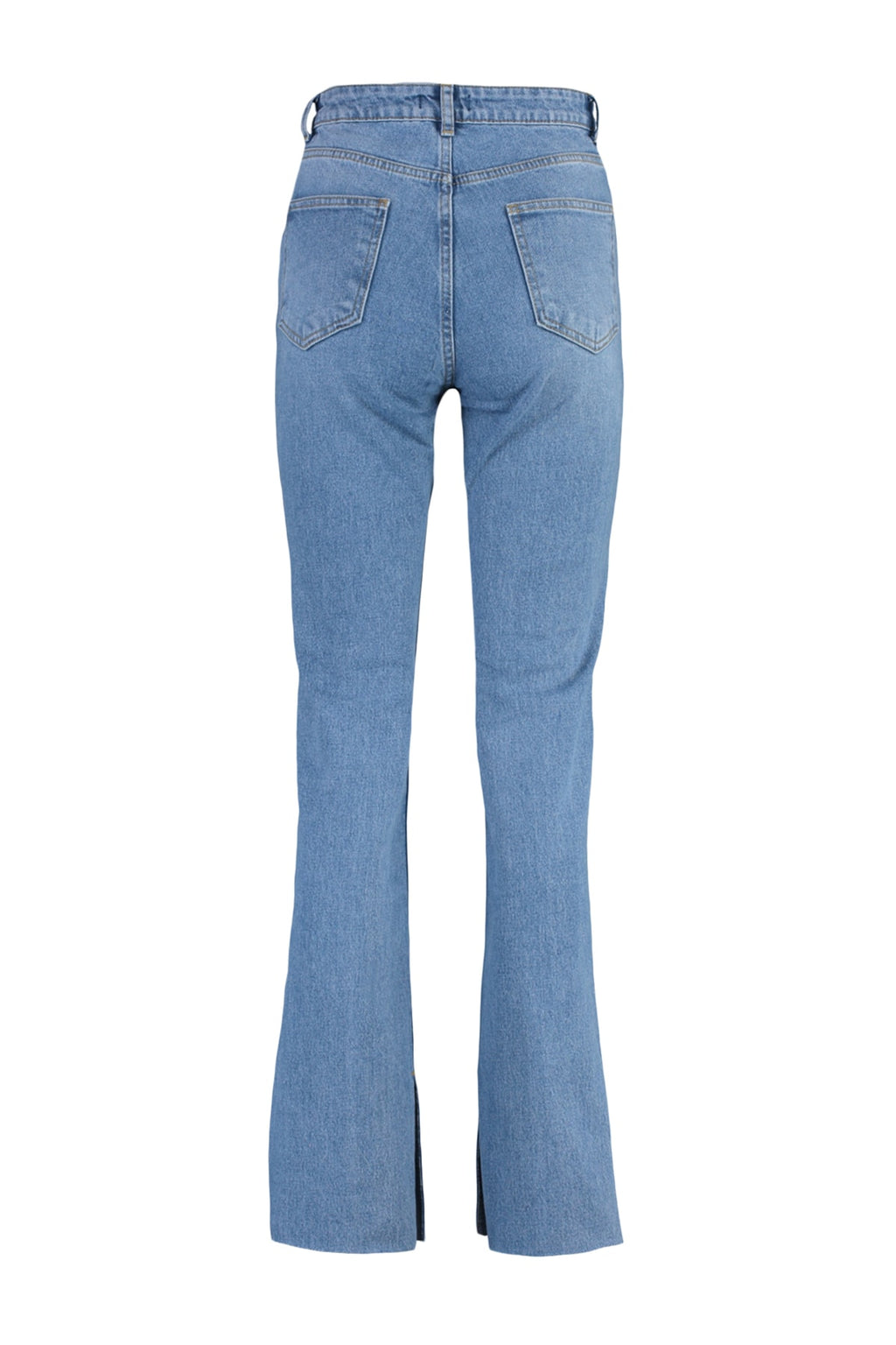 Trendyolmilla Lacivert Yırtmaçlı Yüksek Bel Comfort/Esnek Flare İspanyol Paça Jeans TWOAW22JE0382