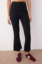 Antrasit Yüksek Bel Crop Orta Esnek Flare Bilek Boy Comfort/Esnek Jeans TWOAW21JE0159